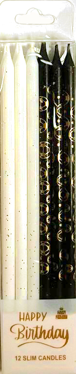 Long Black/Gold Candles PVC Box(12)