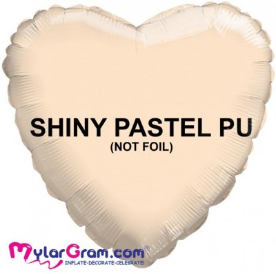 18" Shiny Pastel PU Cream Heart MYLARGRAM