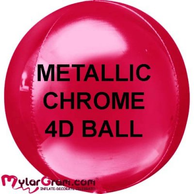 22" Chrome Red Ball Shape 4D 