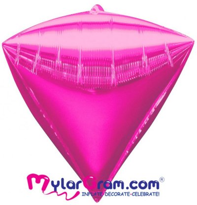 24" Fuschia Diamond Shape 4D 