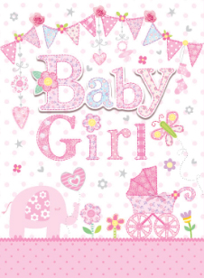 Baby Girl Greeting Card (B)