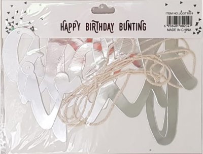 Happy Birthday Silver Chain Banner 