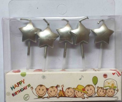 Star Candles Chrome Silver (5)