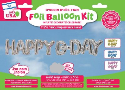 16" Happy B-Day Silver Kit