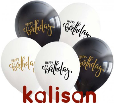 12" Happy Birthday Black/White KALISAN