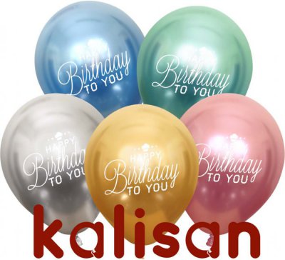 12" Chrome Happy Birthday Asstd KALISAN
