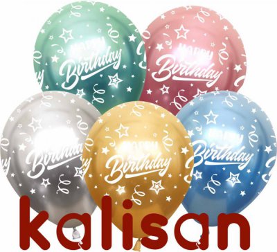 12" Chrome Happy Birthday Asstd KALISAN