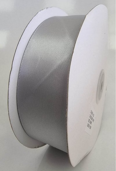 Satin Ribbon Double Sided Silver 38mm x 50m (132)