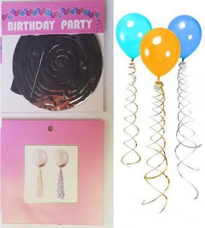  Spiral Balloon/Party Silver Decoration