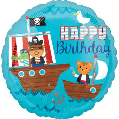 18" Happy Birthday Pirate Ship