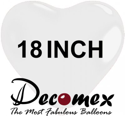 18" Heart White 100 (25pcs)
