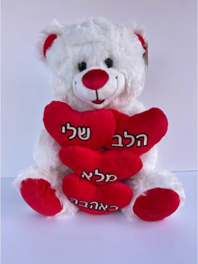 Plush White Bear 40cm My Heart Is Full Of Love