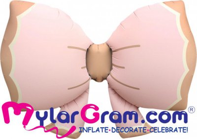 36" Bow tie Pastel Light Pink MYLARGRAM