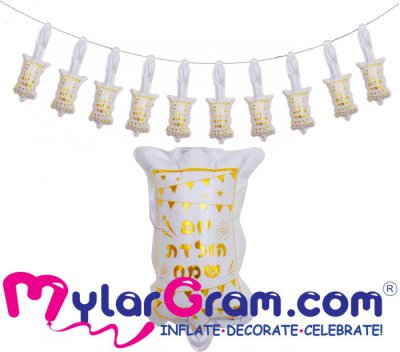 10pc Balloon Happy Birthday Chain Airfilled