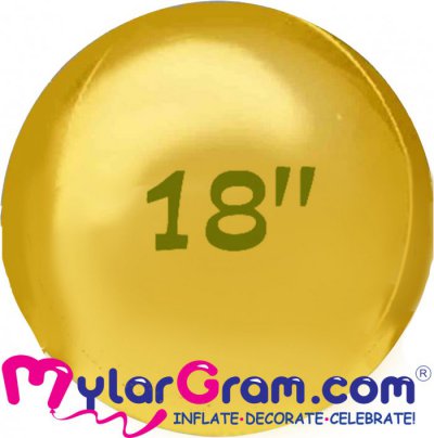 18" Gold Ball Shape 4D 