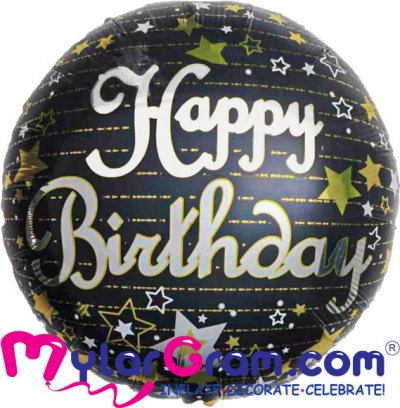SALE 18" Happy Birthday With Stars