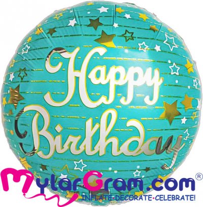 SALE 18" Happy Birthday With Stars