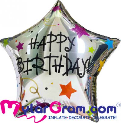 SALE 18" Happy Birthday With Stars