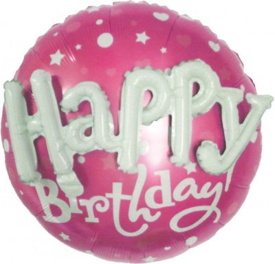 SALE 22" Happy Birthday Pink