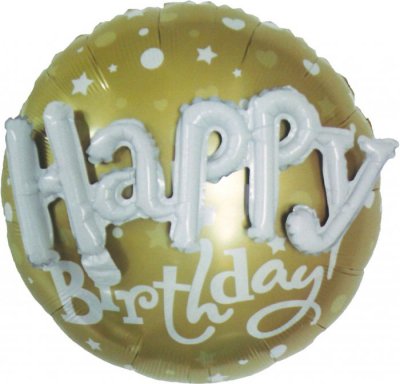 22" Happy Birthday Gold