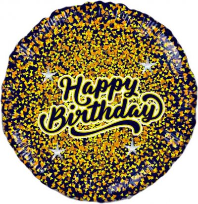 SALE 18" Happy Birthday Glitter Gold/Rose Gold Black