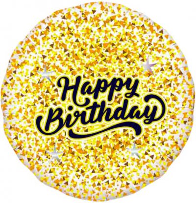 SALE 18" Happy Birthday Glitter Gold/Rose Gold White