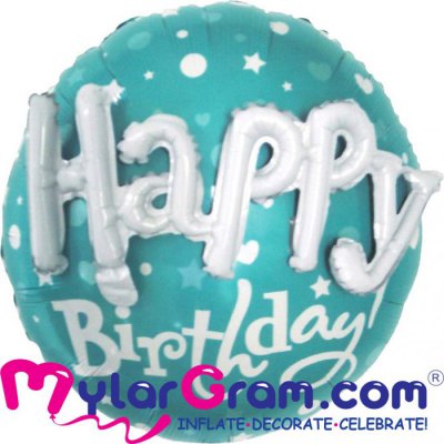 SALE 22" Happy Birthday Blue