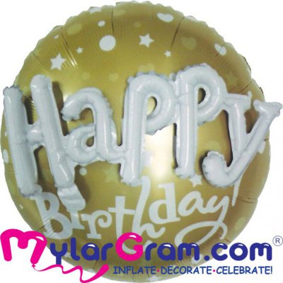 22" Happy Birthday Gold