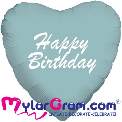 18" Happy Birthday Pastel Green Heart