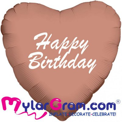 18" Happy Birthday Chrome Rose Gold