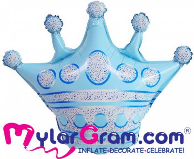 30" Light Blue Crown Shape 