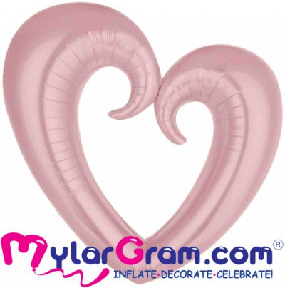 43" Light Pink Matt Open Heart