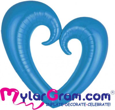 43" Light Blue Open Heart