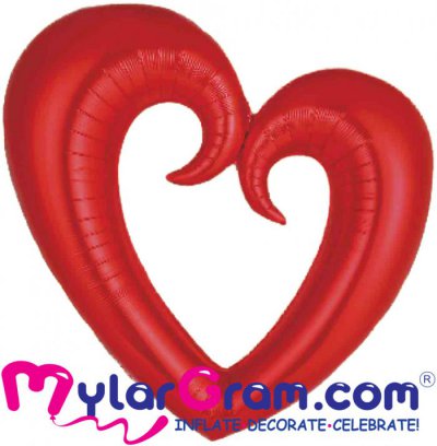 43" Metallic Red Open Heart