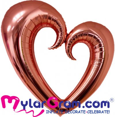 43" Rose Gold Open Heart