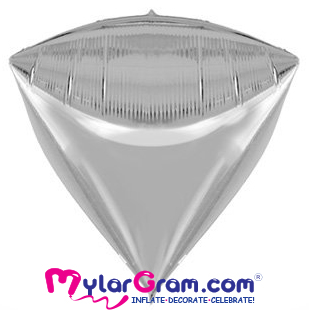 SALE 24" Silver Diamond Shape 4D 