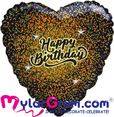SALE 28" HB Glitter Gold/Rose Gold Black Heart