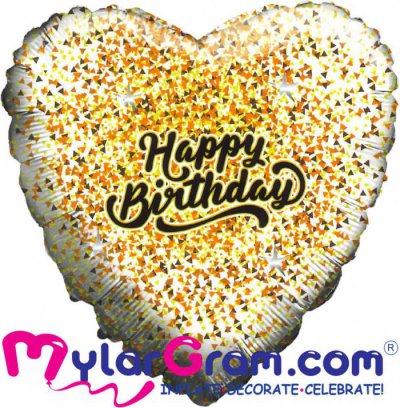 SALE 28" HB Glitter Gold/Rose Gold White Heart