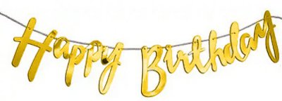 Happy Birthday Gold Chain Banner 