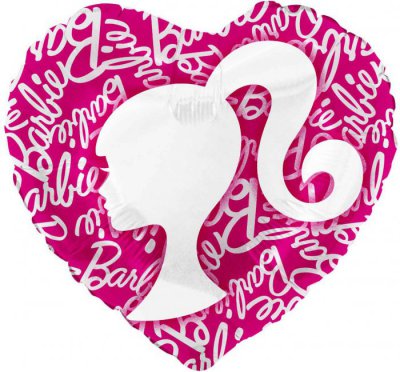 18" Barbie Silhouette  Mylar Heart