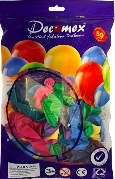 10" Assorted Metallic DECOMEX 50pc bag