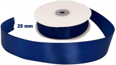 Satin Ribbon Navy Blue 25mm x 50m