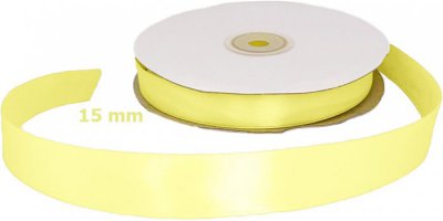 Satin Ribbon Banana Yellow 15mm x 50m