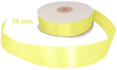 Satin Ribbon Banana Yellow 25mm x 50m