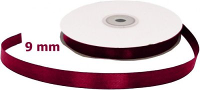 Satin Ribbon Ruby Red 9mm x 50m