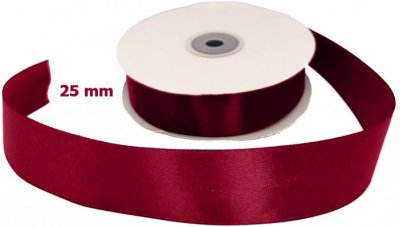 Satin Ribbon Ruby Red 25mm x 50m