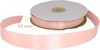 Satin Ribbon Baby Pink 15mm x 50m