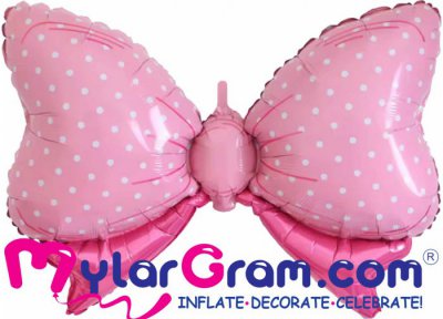 SALE 35" Pink Bow Shape Airfilled