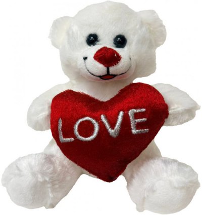 Plush White Bear 18cm LOVE        