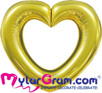 42" Gold Open Heart